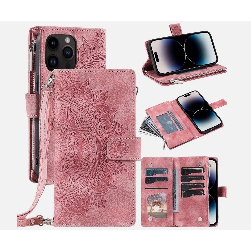 Beautiful Leather iPhone 15 Pro Max Case - Mandala